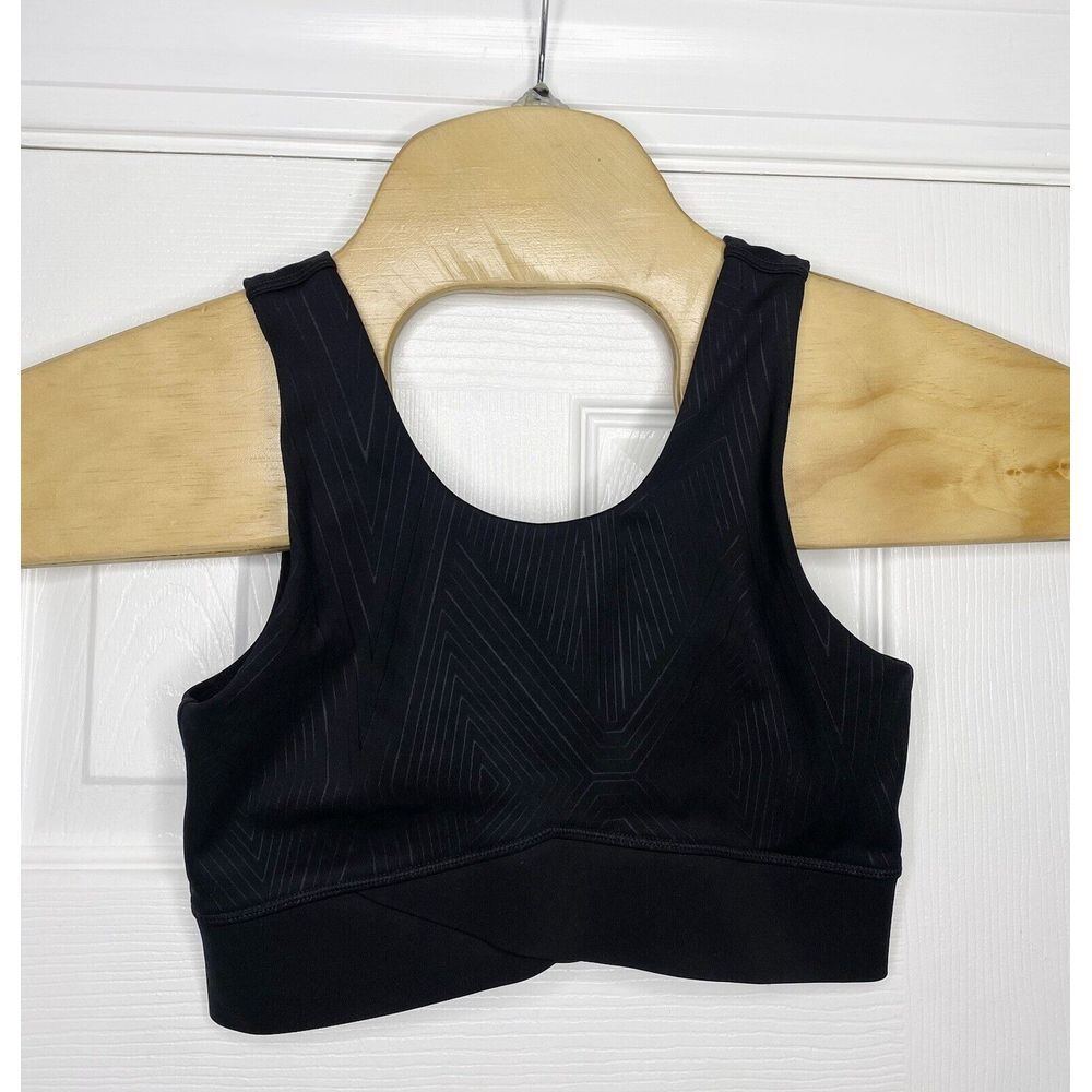Ivy Park Women's Criss Cross Back Sport Bra‎ Geometric Black Grey XS